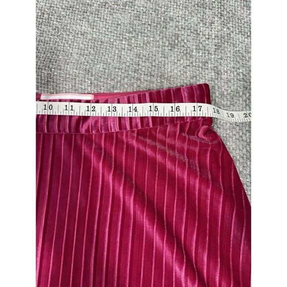 NWOT Alexia Admor Skirt Womens Large Pink Alaina Velvet Velour Midi Ribbed Read - Picture 5 of 8